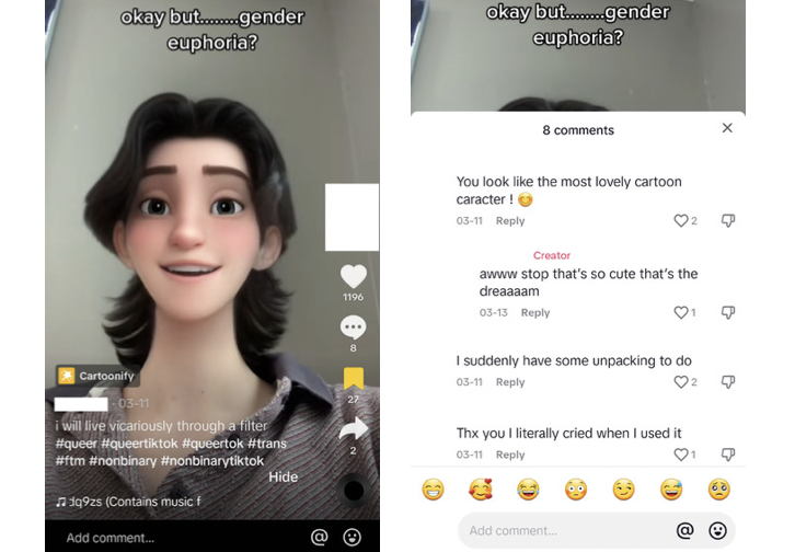 Investigating Gender Euphoria and Dysphoria on TikTok: Characterization and Comparison